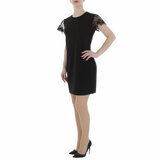 Trendy zwarte korte bodycon jurk._