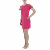 Trendy fuchsia korte bodycon jurk._