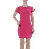 Trendy fuchsia korte bodycon jurk._