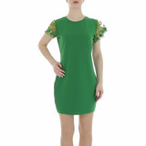 Trendy groene korte bodycon jurk._