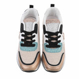 Champagne mixed lage sneaker Besma_