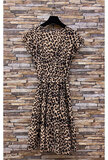 Trendy korte mouwloze jurk met animal print_