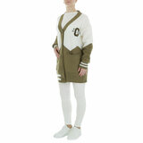 Sportieve kaki-witte gilet_