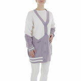 Sportieve purper-witte gilet_