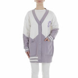 Sportieve purper-witte gilet_