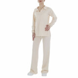 Sportieve 2 delige beige loungewear_