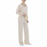 Sportieve 2 delige beige loungewear_