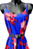 Zomerse blauw-rode maxi jurk_