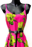 Zomerse fuchsia-groene maxi jurk_