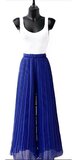 Trendy blauwe plisse broek_