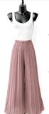 Trendy oud rose plisse broek_