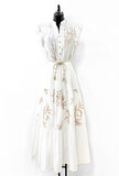 Witte katoenen maxi jurk bohemian chic_