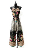 Chique armloze zwarte mixed jumpsuit met bloemenprint_