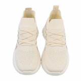 Beige lage textiel sneaker Beatrix_