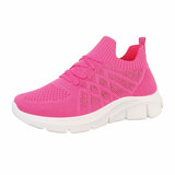 Fuchsia lage textiel sneaker Beatrix_