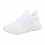 Witte lage textiel sneaker Beatrix_