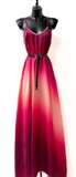 Robe longue en satin rouge   TEMPORARY SOLD OUT_