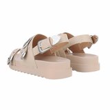 Beige sandaal met platform zool Kasy_