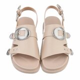 Beige sandaal met platform zool Kasy_