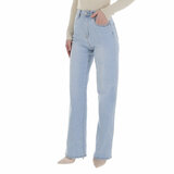 Licht blauwe jeans met parels_