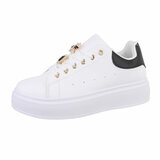 Witte-zwarte lage sneaker Candice_