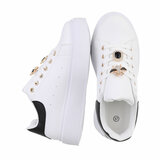 Witte-zwarte lage sneaker Candice_