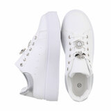 Witte-zilveren lage sneaker Candice_