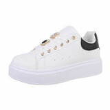 Witte-zwarte lage sneaker Roliene_