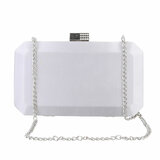 Licht grijze clutchbag met satijn_