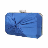 Blauwe clutchbag met satijn_