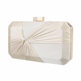 Beige clutchbag met satijn_