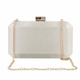 Beige clutchbag met satijn_