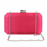 Fuchsia clutchbag met satijn_