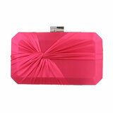 Fuchsia clutchbag met satijn_