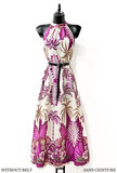 Mixed fuchsia armloze maxi jurk  _