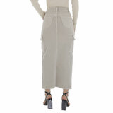 Beige maxi jeans rok_