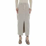 Beige maxi jeans rok_