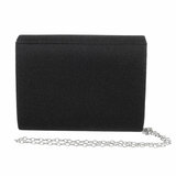 Sac de soirée rectangulaire noir en tissu_