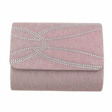 Sac de soirée rectangulaire rose en tissu_