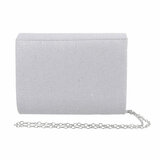 Sac de soirée rectangulaire argent en tissu_