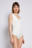 Wit-zwarte classy bodytop met v neck_