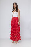 Fashion rode maxi rok in tulle_