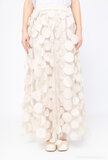 Fashion beige maxi rok in tulle_