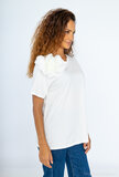 T-shirt en coton blanc avec relief 3D_