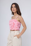 Trendy rose crop top met bloemen_