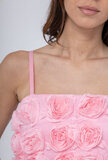 Trendy rose-blauwe crop top met bloemen_