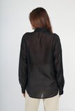 Trendy zwarte doorschijnende hemdblouse_