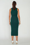 Groen-zwarte 3/4 bodycon jurk_