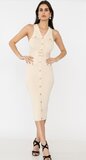 Beige 3/4 bodycon jurk_