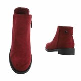 Kort bordeaux suede enkellaarsje Dita_